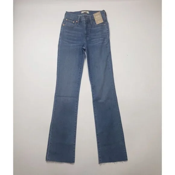 Madewell Taller Kick Out Crop Jeans Cherryville Wash Raw-Hem Womens 23TL [NJ434] - Picture 14 of 16
